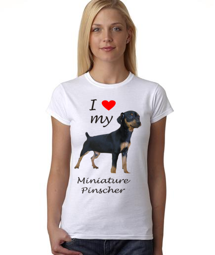 Dogs - I Heart My Miniature Pinscher on Womans Shirt